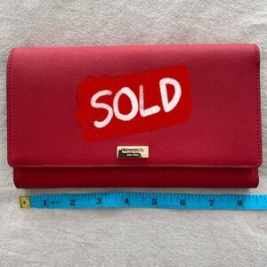 kate spade Red Leather Clutch Wallet